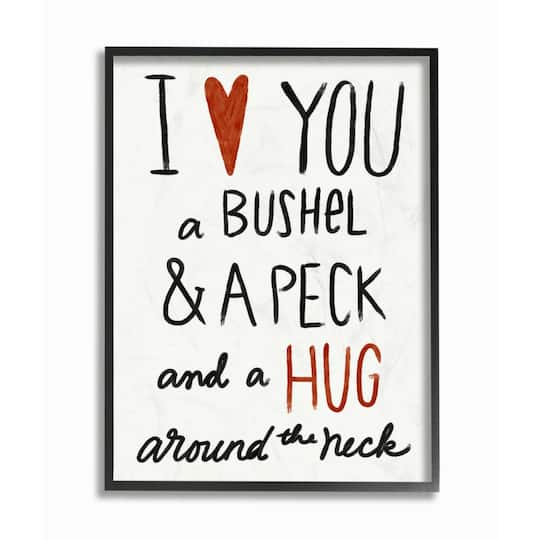 Stupell Industries Bushel & A Peck with Black Frame Wall Accent